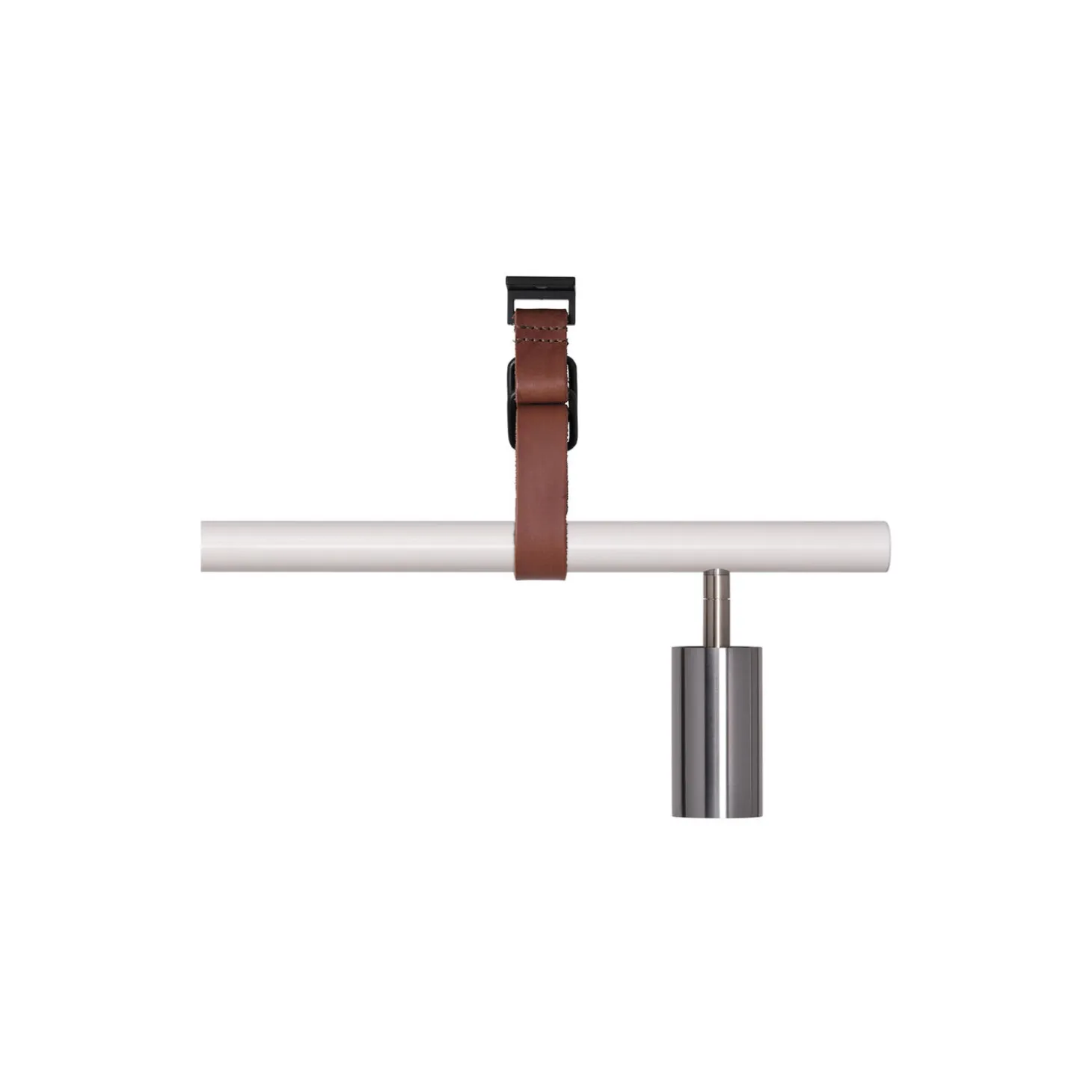 Long John 4 Spot Pendant Brown Leather, white/steel