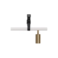 Long John 5 Spot Pendant Black Leather, white/brass