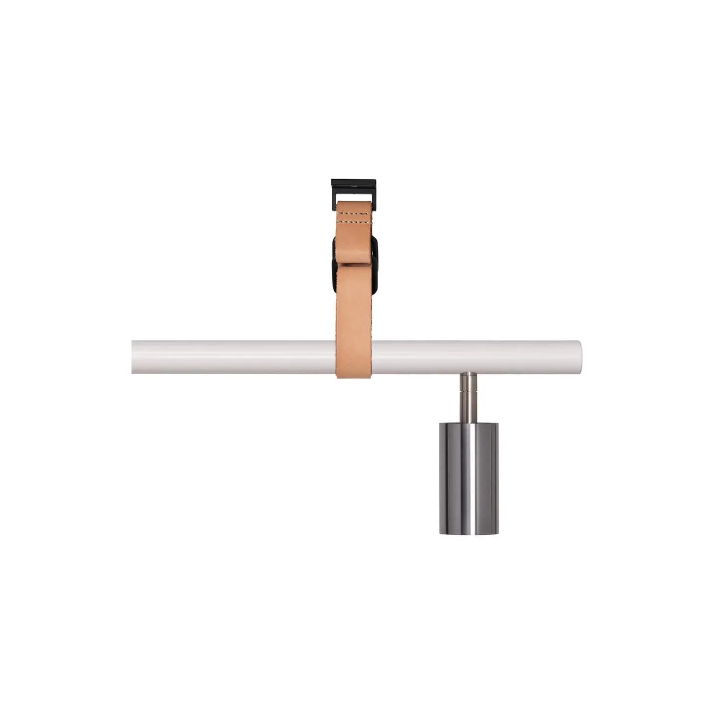 Long John 4 Spot Pendant Nature Leather, white/steel