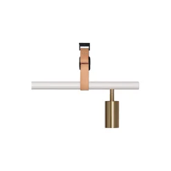 Long John 4 Spot Pendant Nature Leather, white/brass