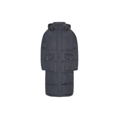 Long Padded Coat, ombre blue