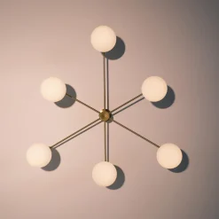 Lord Asymmetric Ceiling, brass/opal