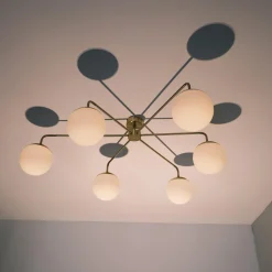 Lord Asymmetric Ceiling, brass/opal