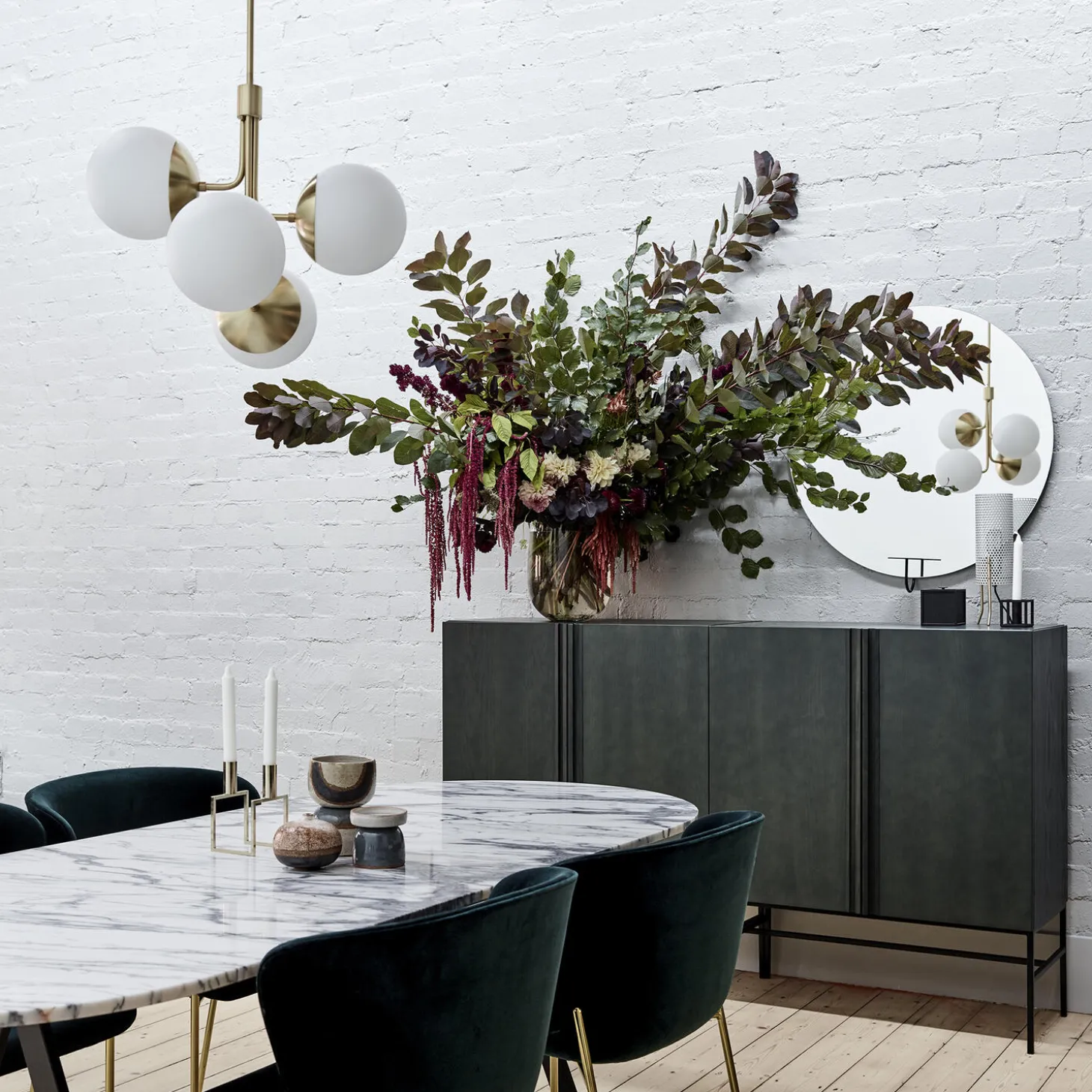 Lord Bouquet Chandelier, brass/opal