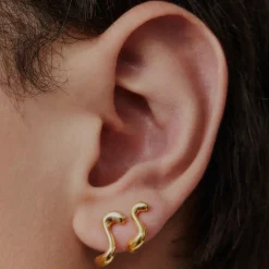 Lotus Huggie Right, gold