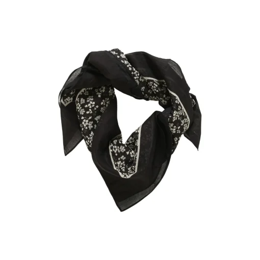 LouiPW Scarf, black mini flower