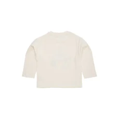 LS T-Shirt w. Cowboy Print & Embroidery, cream