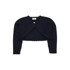Lt. Knitted Bolero with Heart Button, navy