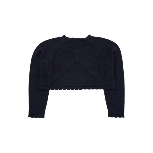 Lt. Knitted Bolero with Heart Button, navy
