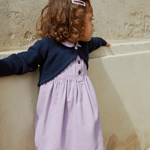 Lt. Knitted Bolero with Heart Button, navy