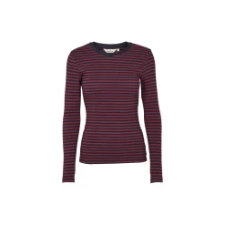 Ludmilla LS Tee, bordeaux truffle / sky captain