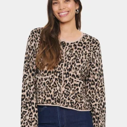 LydiaSZ Cardigan, black leopard jacquard