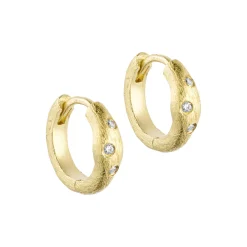 Lyra bred hoop ørering, guldbelagt