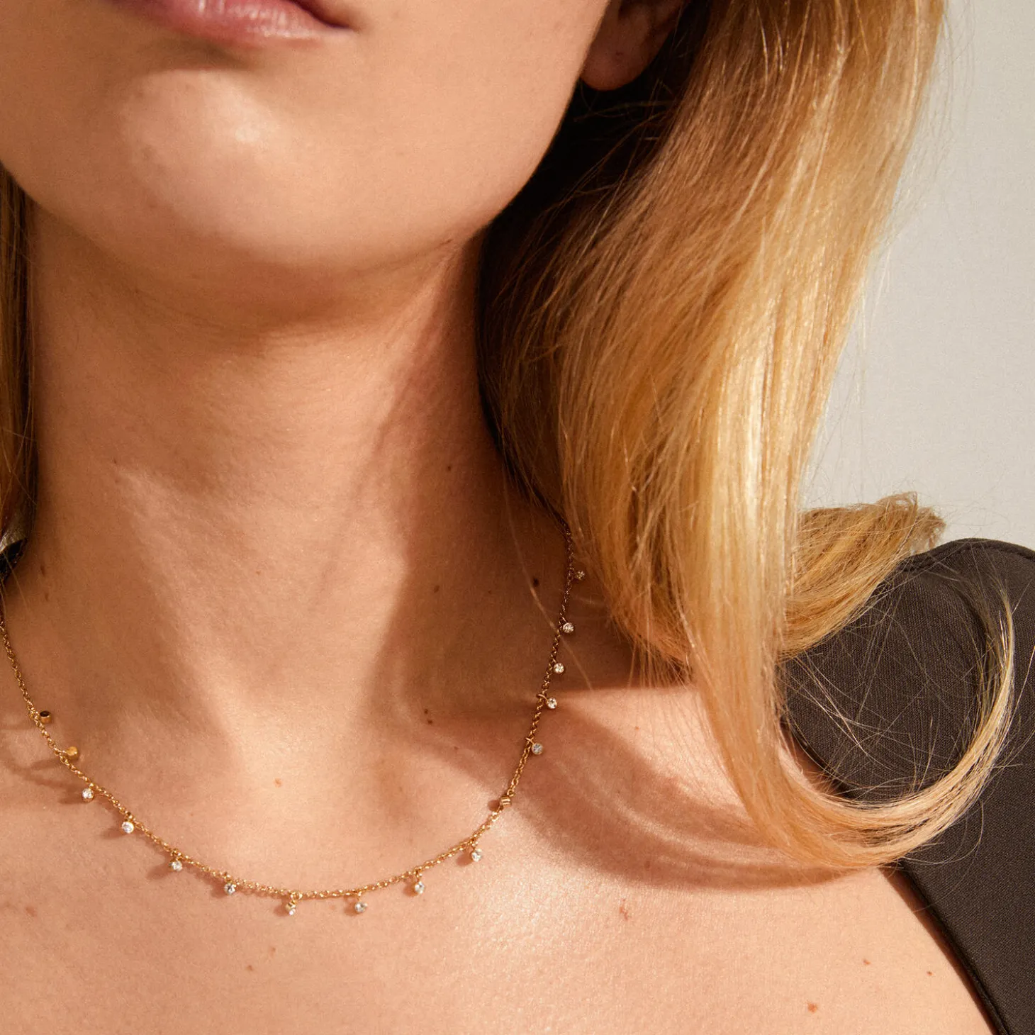 MAJA Crystal Multi Drops Armbånd, gold plated