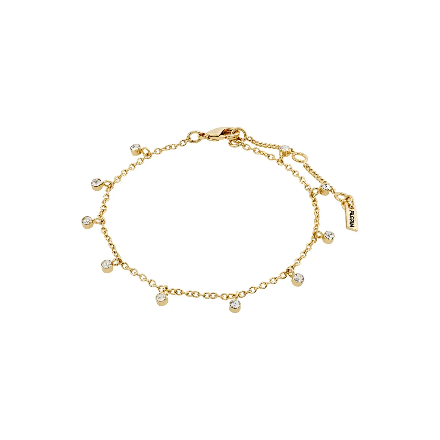 MAJA Crystal Multi Drops Armbånd, gold plated
