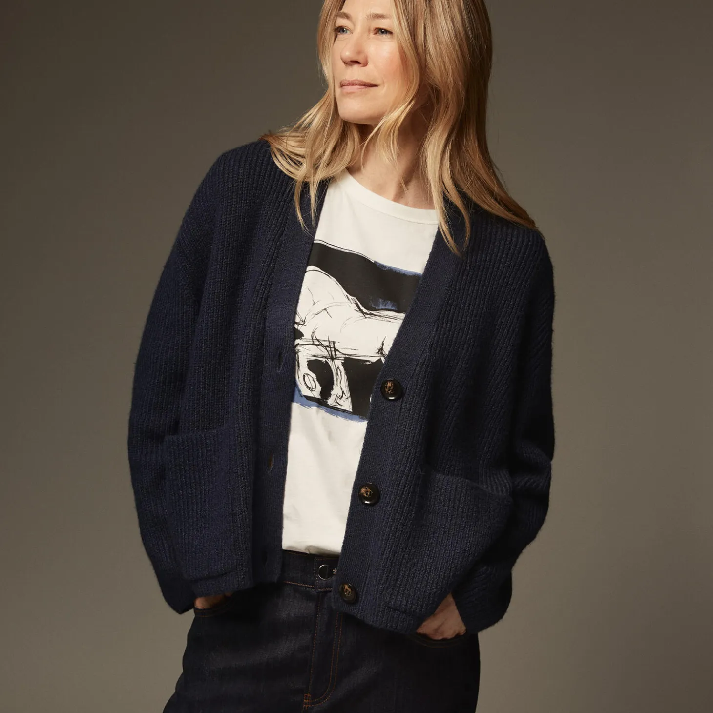 MaLexie Cardigan, navy blazer