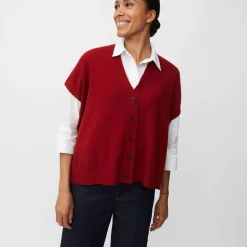 MaLucanne Cardigan, red dahlia