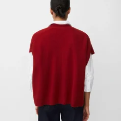 MaLucanne Cardigan, red dahlia