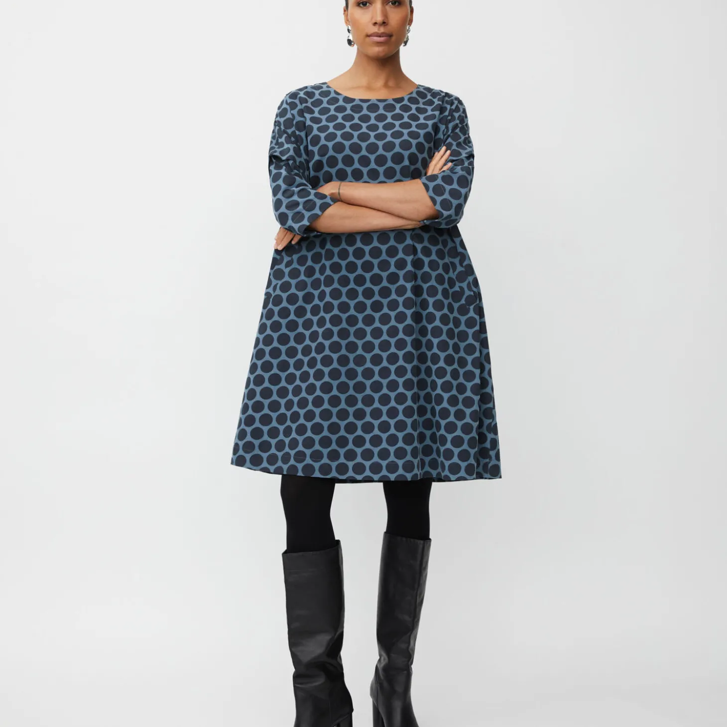 MaNeo Dress, navy blazer