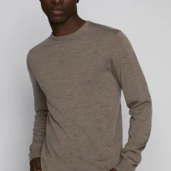 Margrate Knit Pullover, brown soil melange