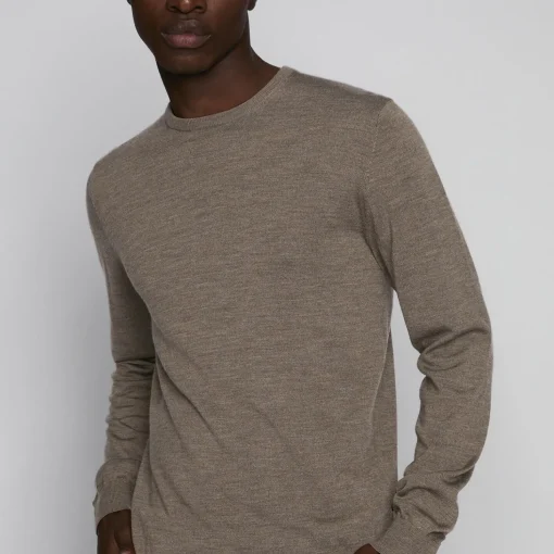 Margrate Knit Pullover, brown soil melange
