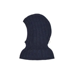 Merino Rib Knitted Balaclava, navy