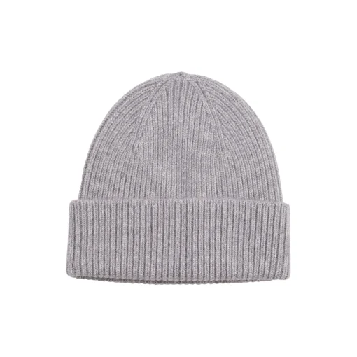Merino Wool Beanie, heather grey