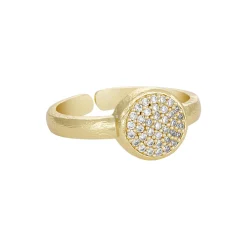 Mia ring m. zirkoner, guldbelagt