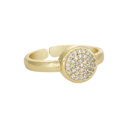 Mia ring m. zirkoner, guldbelagt