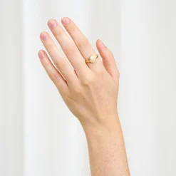 Mia ring m. zirkoner, guldbelagt