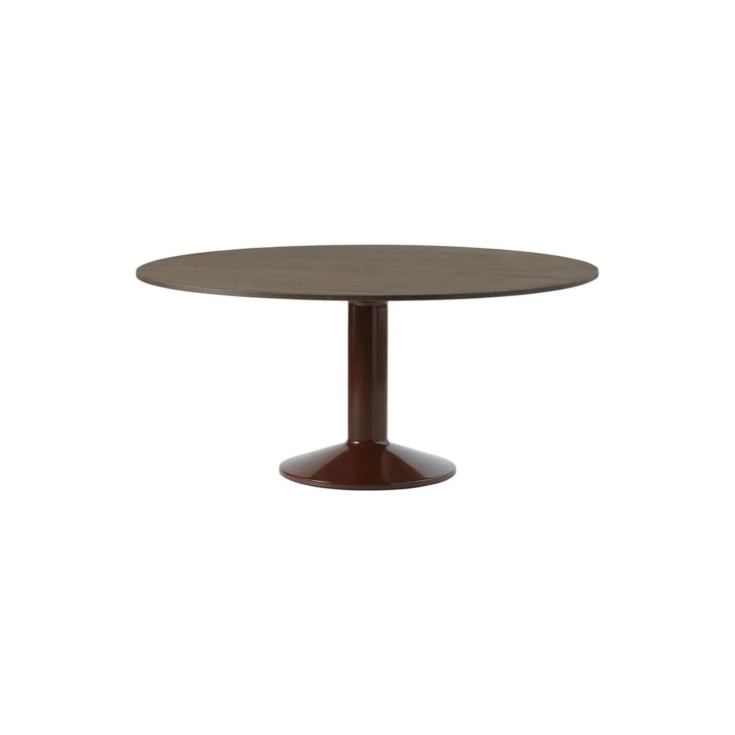 Midst Table, dark oiled oak/dark red