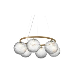 Miira 6 Circular Pendant, brass/optic clear