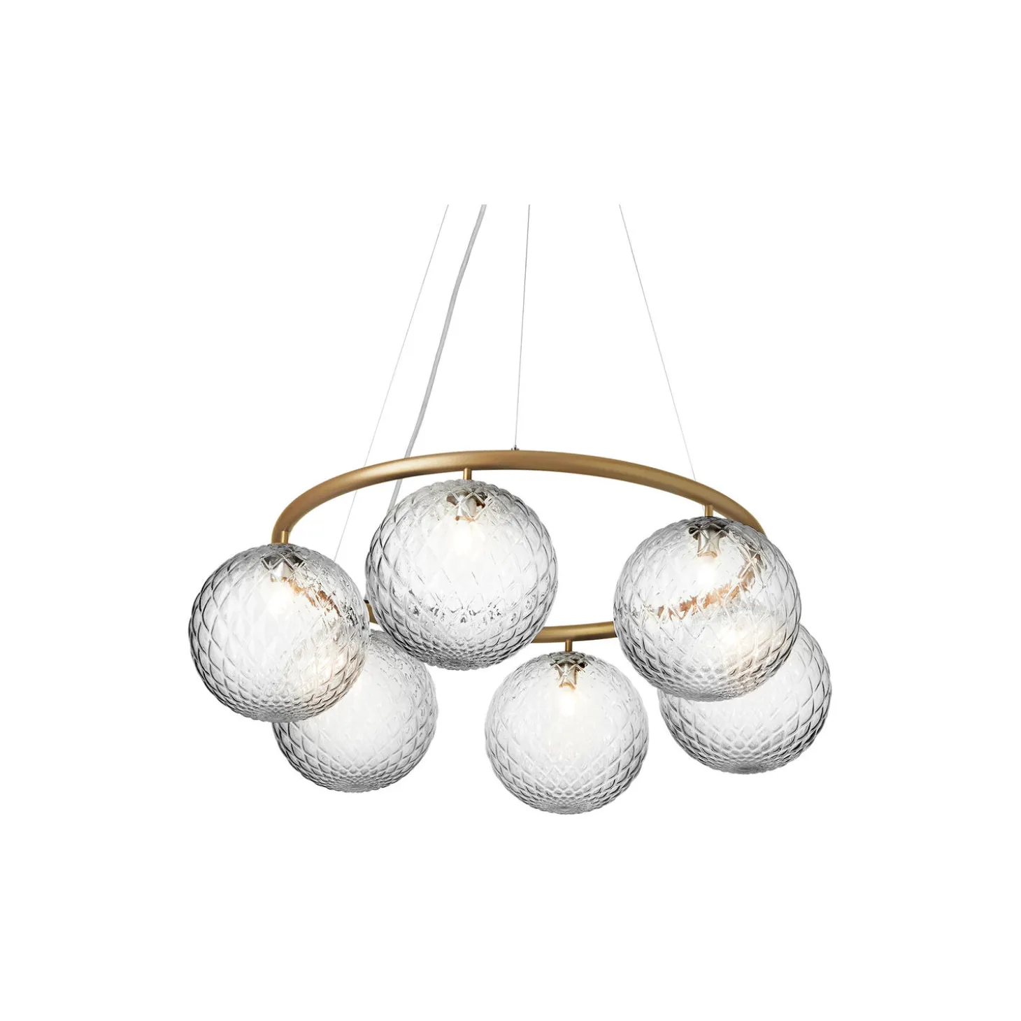 Miira 6 Circular Pendant, brass/optic clear