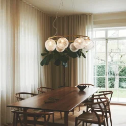 Miira 8 Circular Pendant, brass/optic clear