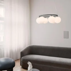 Miira 6 Circular Pendant, rock grey/opal