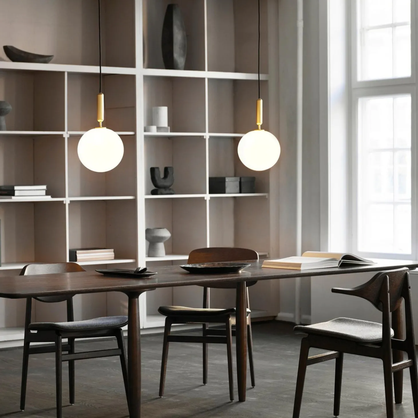 Miira 1 Large Pendant, brass/opal