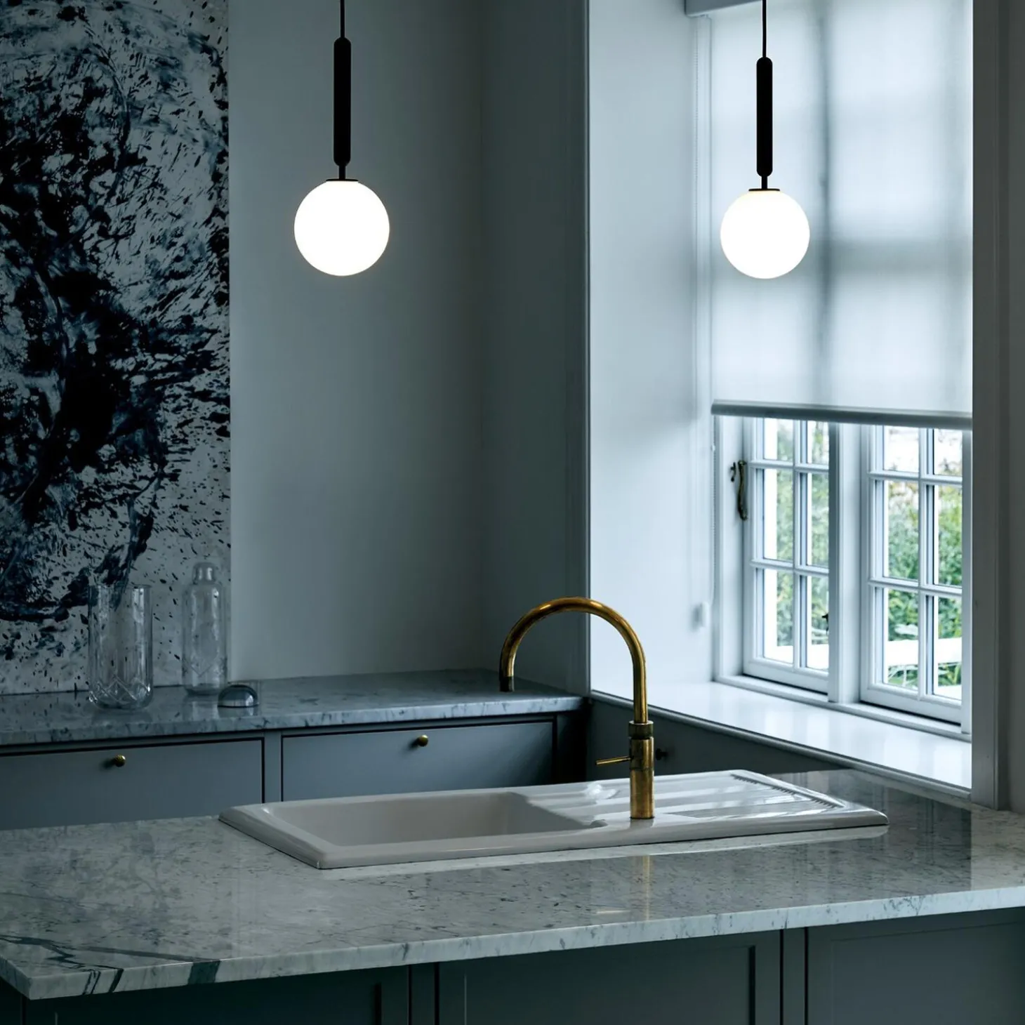 Miira 1 Pendant, rock grey/opal