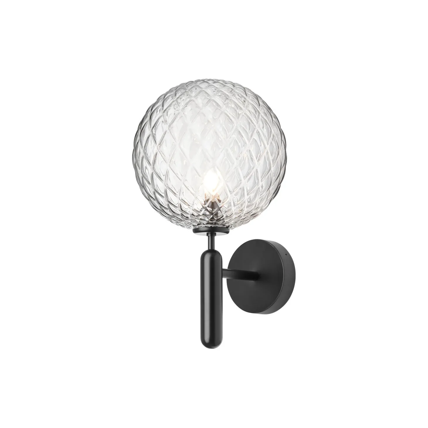 Miira Outdoor Wall Lamp, black/optic clear