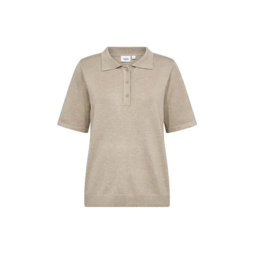 MilaSZ Polo SS Pullover, plaza taupe melange