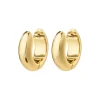 MINE Chunky Huggie Hoops, gold plated