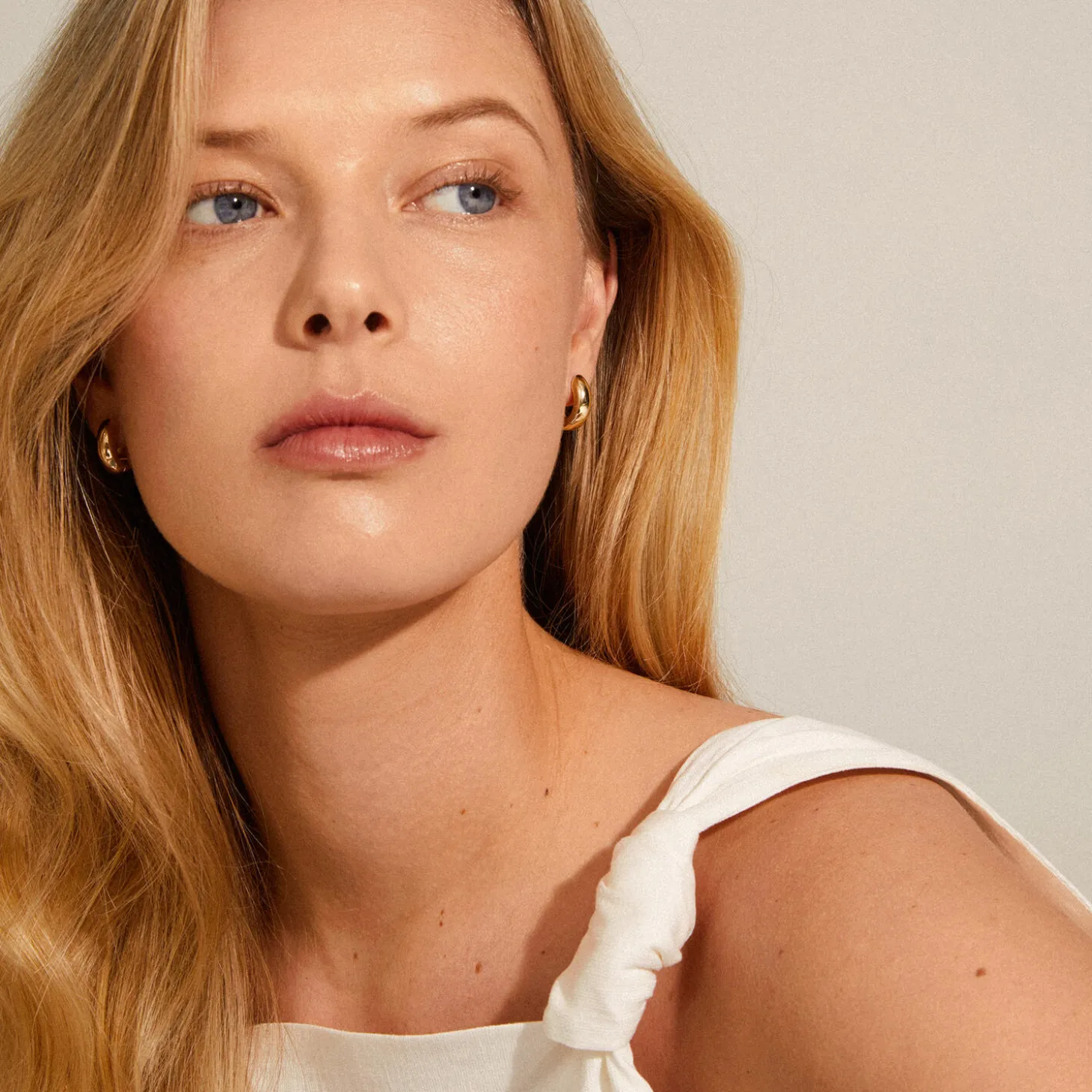 MINE Chunky Huggie Hoops, gold plated