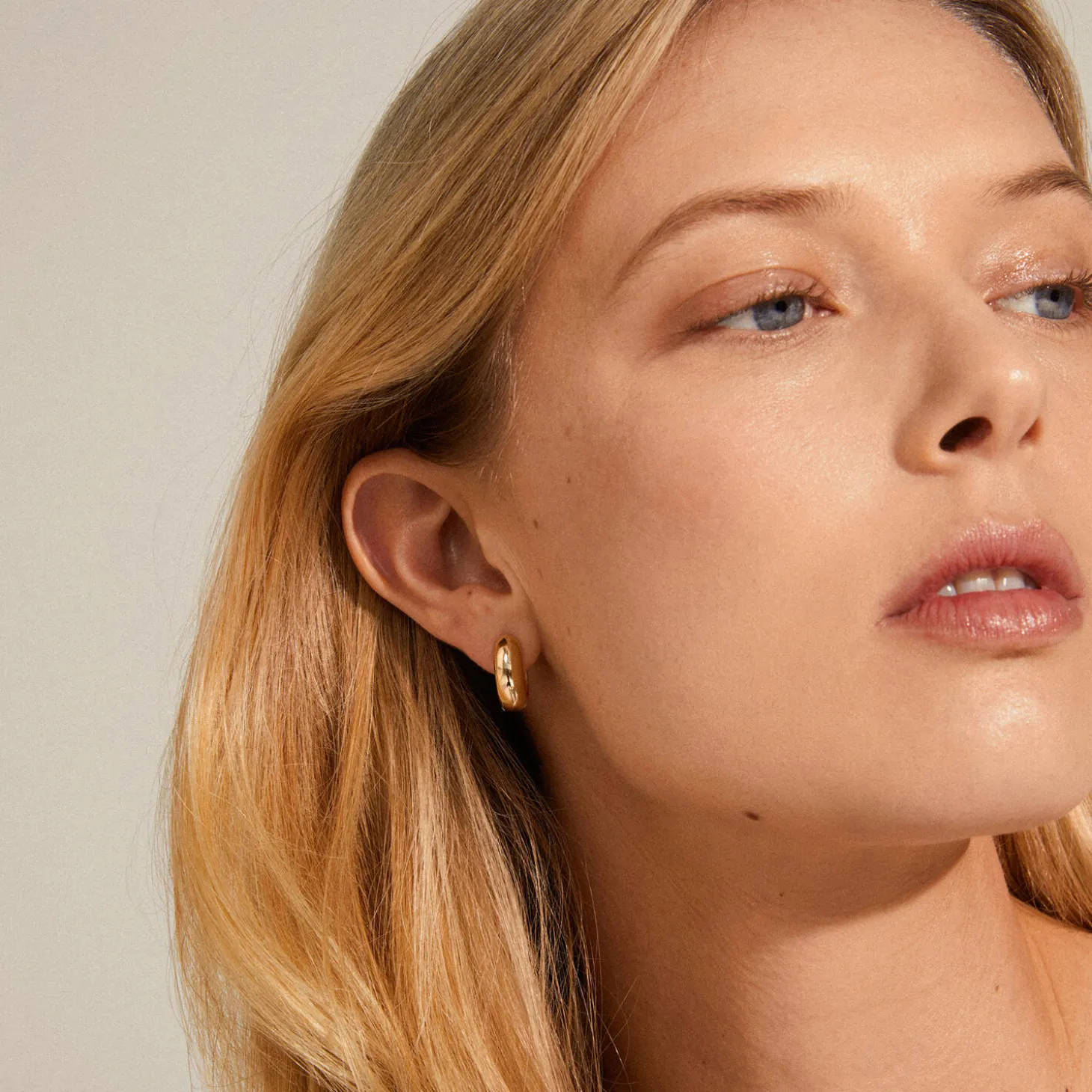 MINE Chunky Huggie Hoops, gold plated