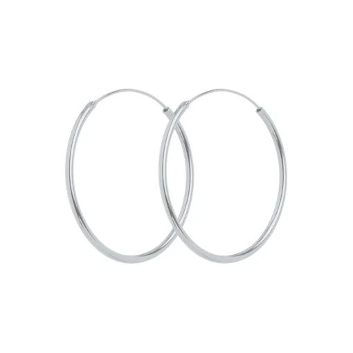 Mini Plain Hoop øreringe, sølv