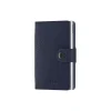 Miniwallet, vegetable tanned navy/silver