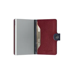 Miniwallet, vegetable tanned navy/silver