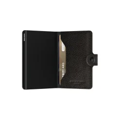 Miniwallet, vegetable tanned black/black