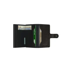 Miniwallet, vegetable tanned black/black