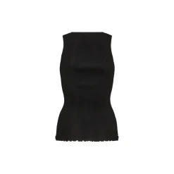 MMElaine Seamless Silk Tank Top, black