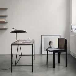 Model 537 Table Lamp, brass/black/white