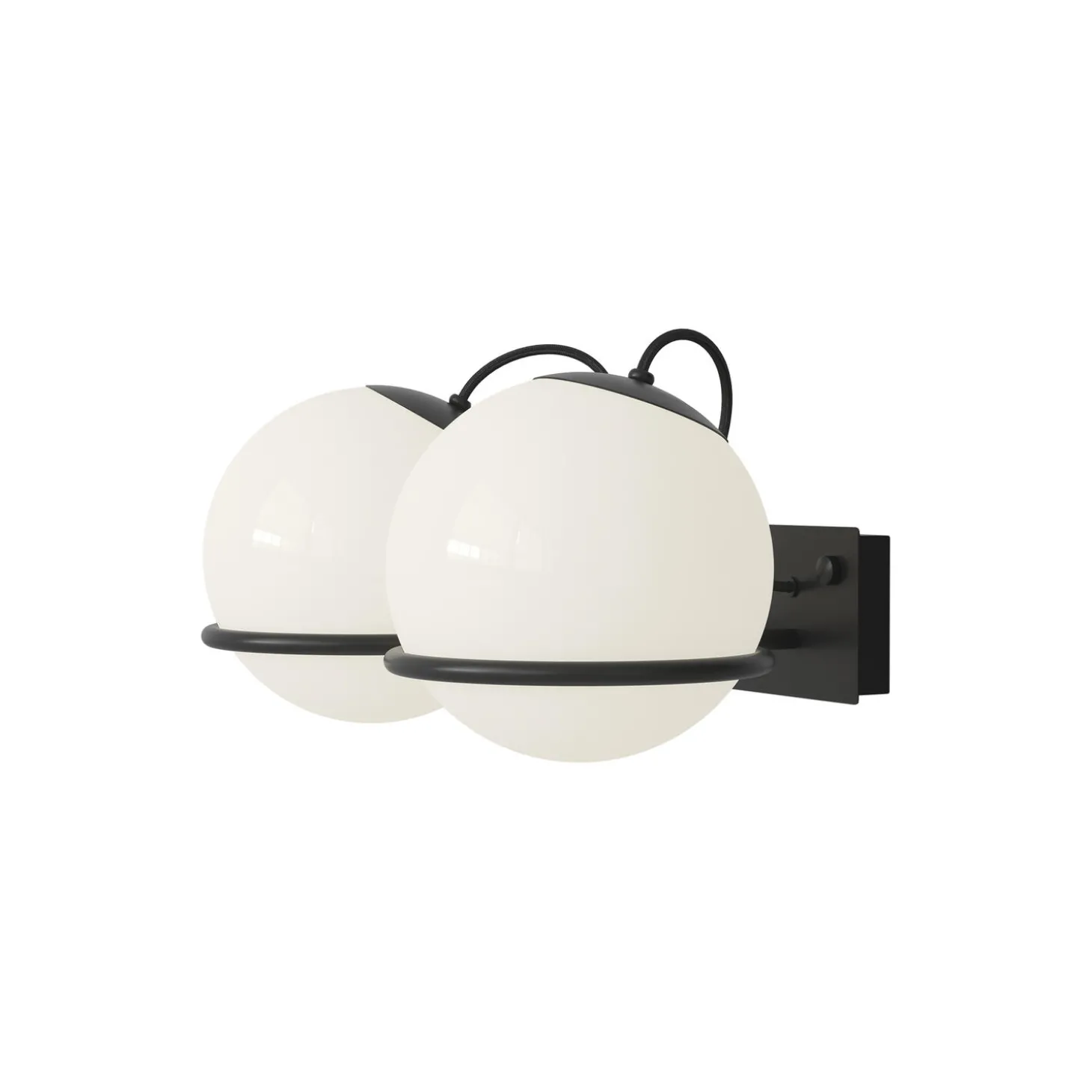 Model 237/2 Wall Lamp, opaline/black